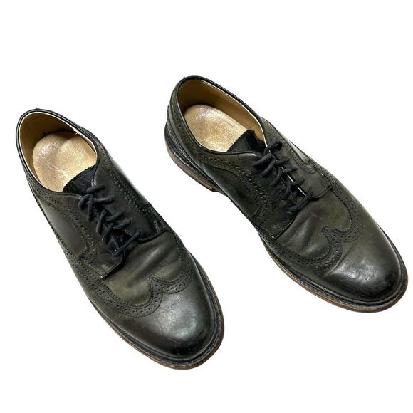 Frye John A. James Wingtip Distressed Black Leather Oxford Dress Shoe Size 8.5 D - Picture 2 of 8